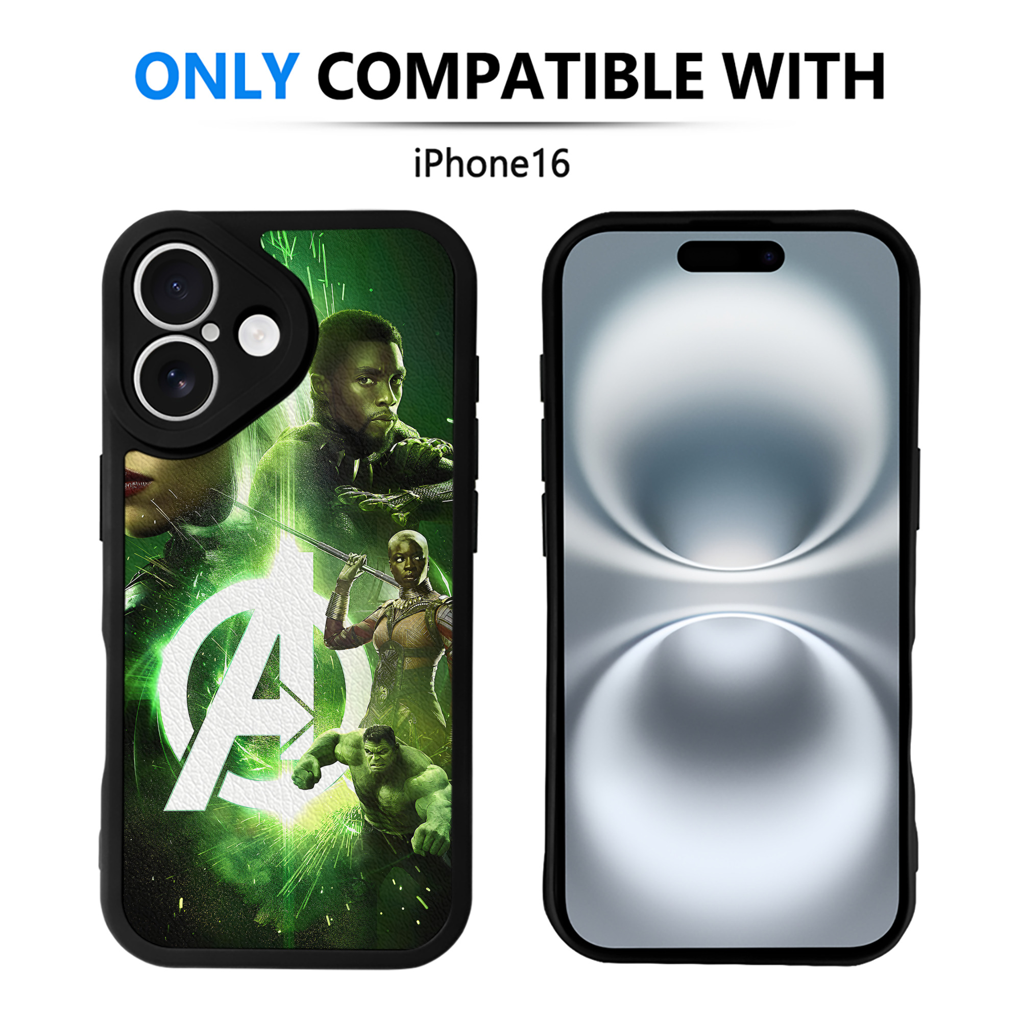 （画像用） アベンジャーズ The Avengers 【iPhone 16シリーズ対応】シリコンスマホケース（レザー調） 材質：シリコン